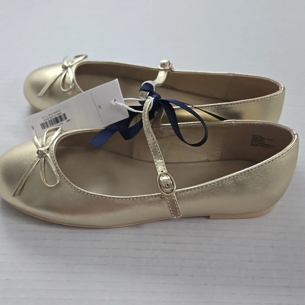 Janie and Jack Gold Mary Jane Dress Shoes 3K